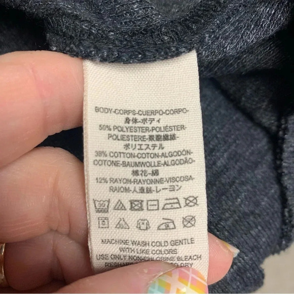 We The Free dark gray slit back cowl neck sweater size small would fit up - Picture 9 of 10